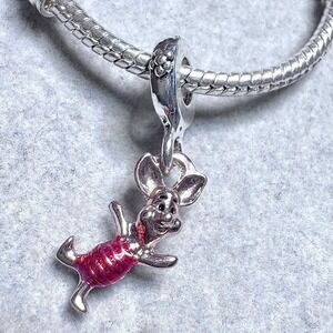 Disney Pink Piglet From Winnie the Pooh Dangle Charm fits PANDORA
